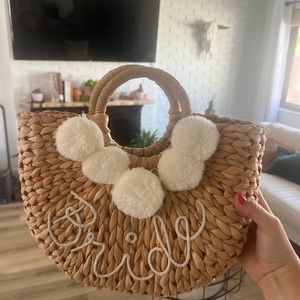 Bridal beach rattan/straw woven bag